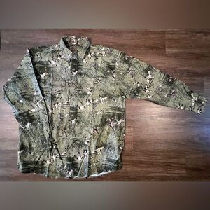 Woods & Water AOP Shirt Mens XL Nature Duck Bird Hunting  Grass Camo Outdoor F18